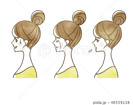 女性-表情（横顔） 46559138