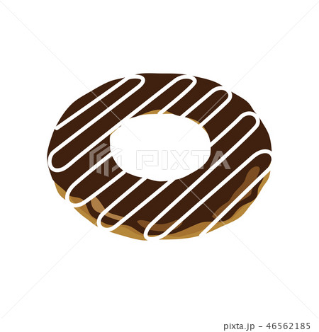 チョコレートドーナツのイラストのイラスト素材