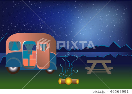Cartoon outdoor camping illustration Cartoon outdoor camping illustration 46562991