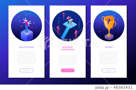 Business situations - set of isometric vector vertical web banners 46563431