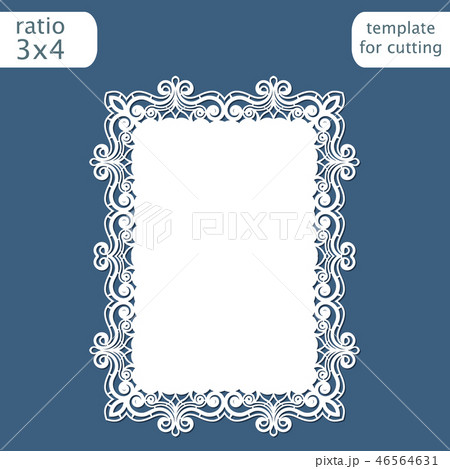 Laser cut wedding invitation card template  46564631