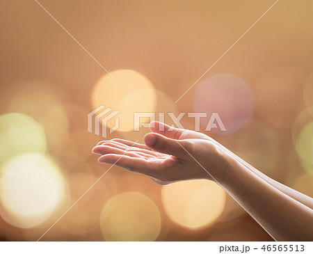 Women hand praying for spiritual support, donation 46565513