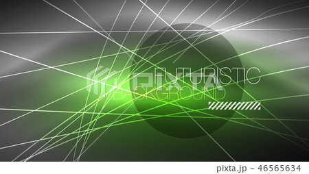 Digital technology abstract background - neon geometric design. Abstract glowing lines. Colorful 46565634