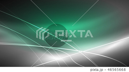 Digital technology abstract background - neon geometric design. Abstract glowing lines. Colorful 46565668