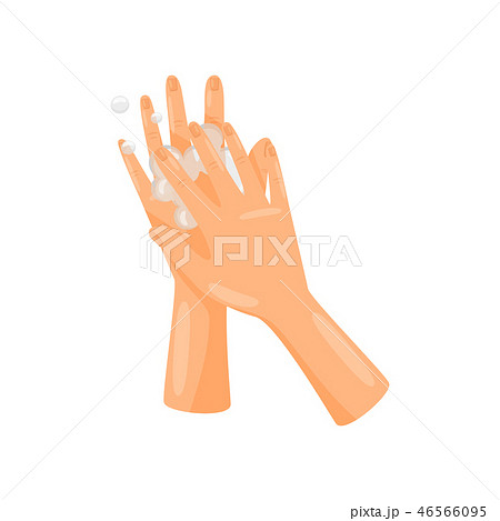 Washing between fingers with soap, hygiene, health care and sanitation, prevention of infectious 46566095