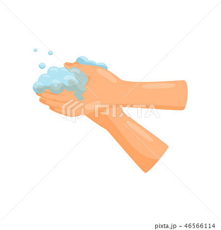 Washing hands with soap, prevention of infectious diseases, health care and sanitation vector Washing hands with soap, prevention of infectious diseases, health care and sanitation vector 46566114