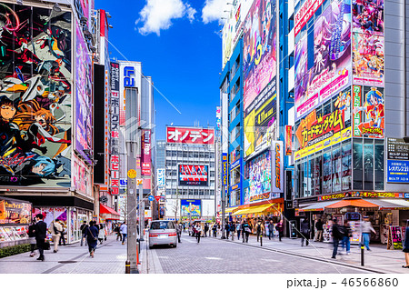 東京 秋葉原駅 電気街口 駅前風景の写真素材