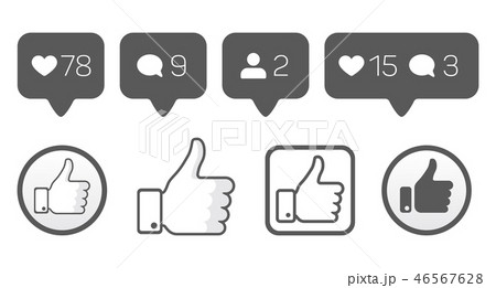 Thumb up, like icons, follower comment  vector set 46567628