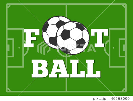 Football letters and ball green field vector illustration Football letters and ball green field vector illustration 46568000