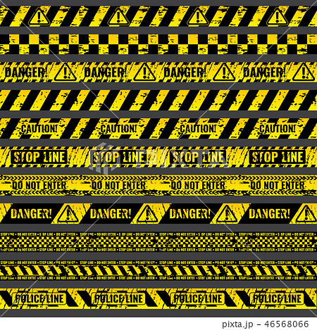 Crime accident scene caution, warning police vector grungy yellow and black tapes Crime accident scene caution, warning police vector grungy yellow and black tapes 46568066