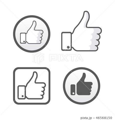 Thumb up, like icons vector set, social network 46568150