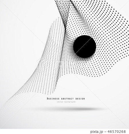 Abstract 3d business background of black dots halftone with a large black circle and an example 46570268