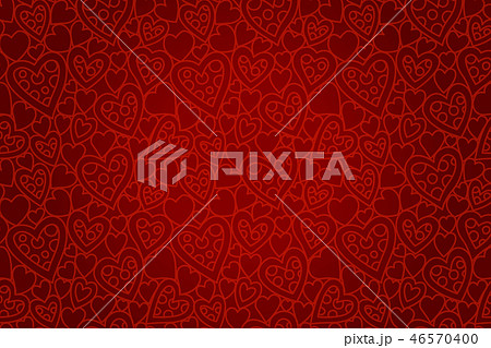 Beautiful Red Seamless Pattern With Heart Shapes Stock