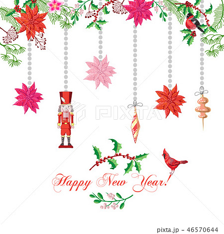 Christmas Background With Poinsettia Plants Stock Illustration Christmas Background With Poinsettia Plants Stock Illustration