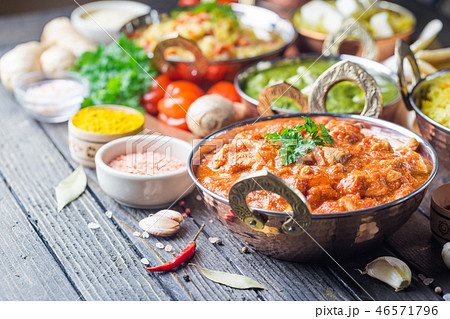 Assorted indian food Assorted indian food 46571796