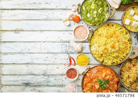 Assorted indian food Assorted indian food 46571798