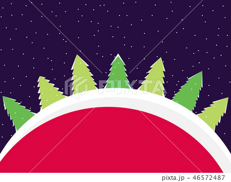 Winter landscape with fir trees in flat style Winter landscape with fir trees in flat style 46572487