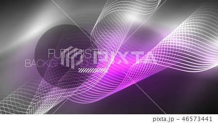 Neon lines wave background. Abstract composition Neon lines wave background. Abstract composition 46573441