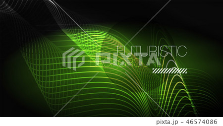 Neon lines wave background. Abstract composition Neon lines wave background. Abstract composition 46574086