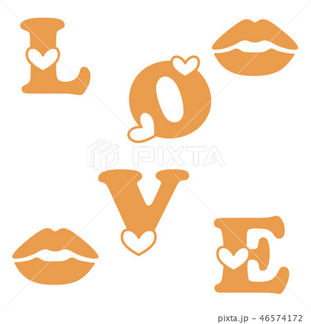 Love letter with hearts and a kisses Valentine's 46574172