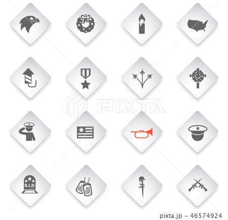 memorial day icon set 46574924