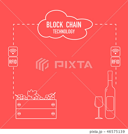 Blockchain RFID technology. Winemaking. 46575139