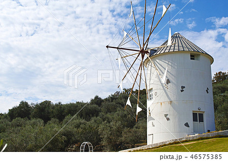 【小豆島】オリーブ公園のギリシャ風車（風車）コピースペース 46575385