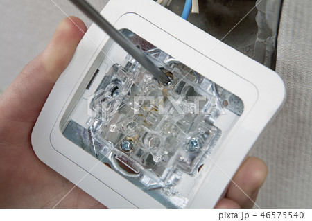 Repair wiring, installing wall light switch 46575540