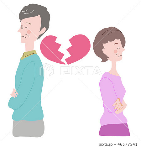 女性　男性　シニア　ハート　ケンカ　別れ 46577541