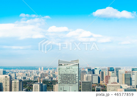 urban city skyline aerial view in Tokyo, Japan urban city skyline aerial view in Tokyo, Japan 46577859
