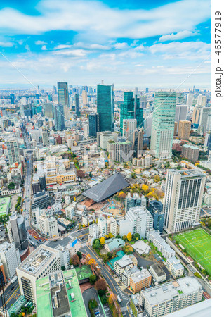 urban city skyline aerial view in Tokyo, Japan 46577919