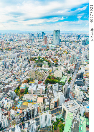 urban city skyline aerial view in Tokyo, Japan 46577921