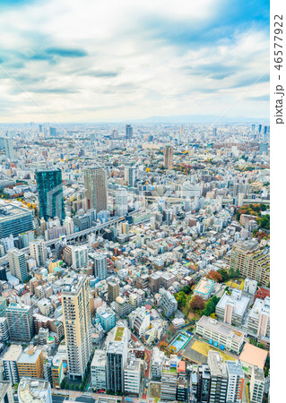 urban city skyline aerial view in Tokyo, Japan urban city skyline aerial view in Tokyo, Japan 46577922
