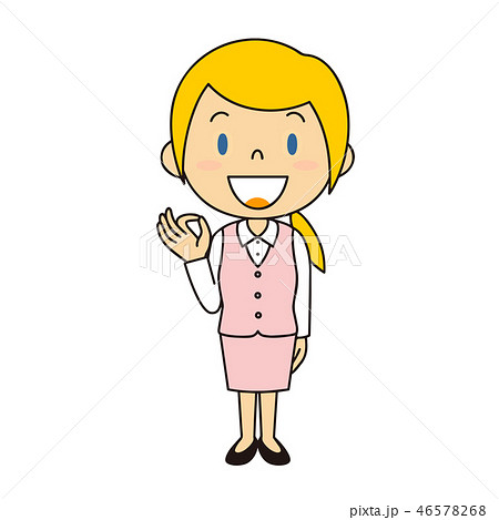 スーツの外国人女性 立ち姿 OKポーズ 46578268