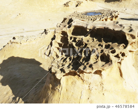 野柳地質公園の荒野を思わせる岩肌 野柳地質公園の荒野を思わせる岩肌 46578584