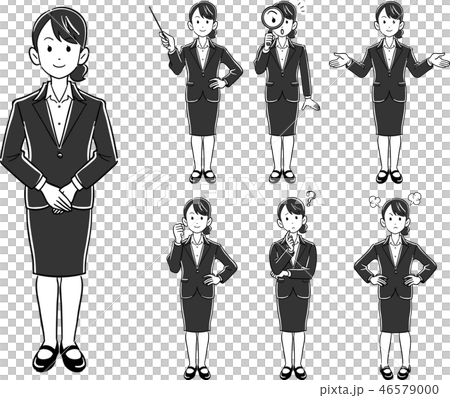 Download Businesswoman cartoon character pose set. Beautiful business woman  in office style black suit. Vector illustration for free | Business women,  Women, Poses