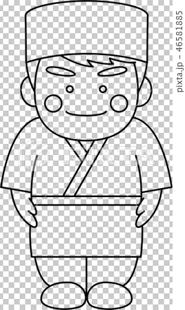 男性キャラクター料理人のイラスト素材