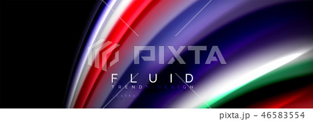 Fluid wave line background or pattern. Geometric technology abstract background. Movement effect. 46583554