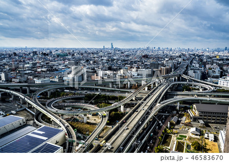 東大阪ジャンクションの写真素材 東大阪ジャンクションの写真素材