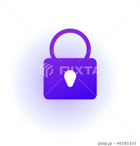 Web icon. Padlock. Sign lock. Purple gradient. 46585335