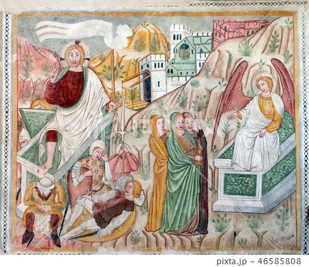 Fresco paintings in the old church Fresco paintings in the old church 46585808