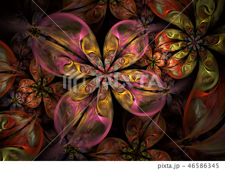 Multicolored Dynamic and flowing natural forms 46586345