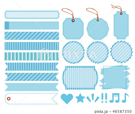 タグ フレーム 枠 付箋 リボン テープ 見出しのイラスト素材