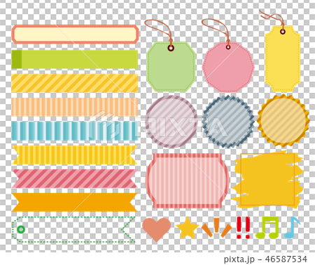 Tag frame frame sticky note ribbon tape headline - Stock Illustration ...