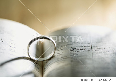 Silver ring on pages book Silver ring on pages book 46588121