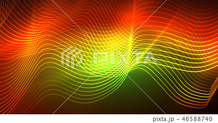 Neon lines wave background. Abstract composition Neon lines wave background. Abstract composition 46588740