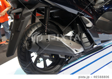 Selected focused of motorcycle exhaust.   46588806