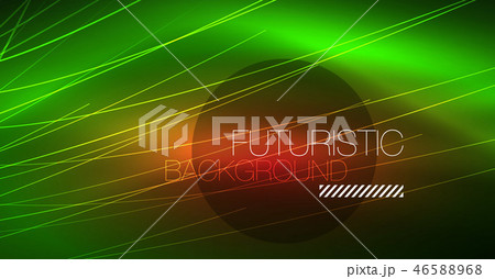 Digital technology abstract background - neon geometric design. Abstract glowing lines. Colorful 46588968
