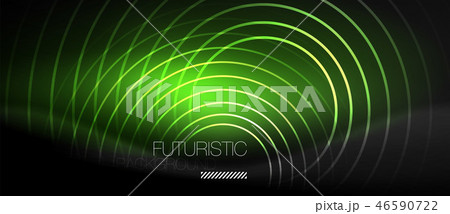 Dark abstract background with glowing neon circles Dark abstract background with glowing neon circles 46590722
