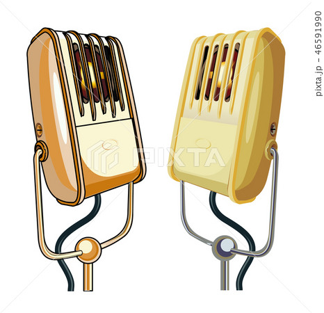 Vector retro microphones set isolated on white 46591990